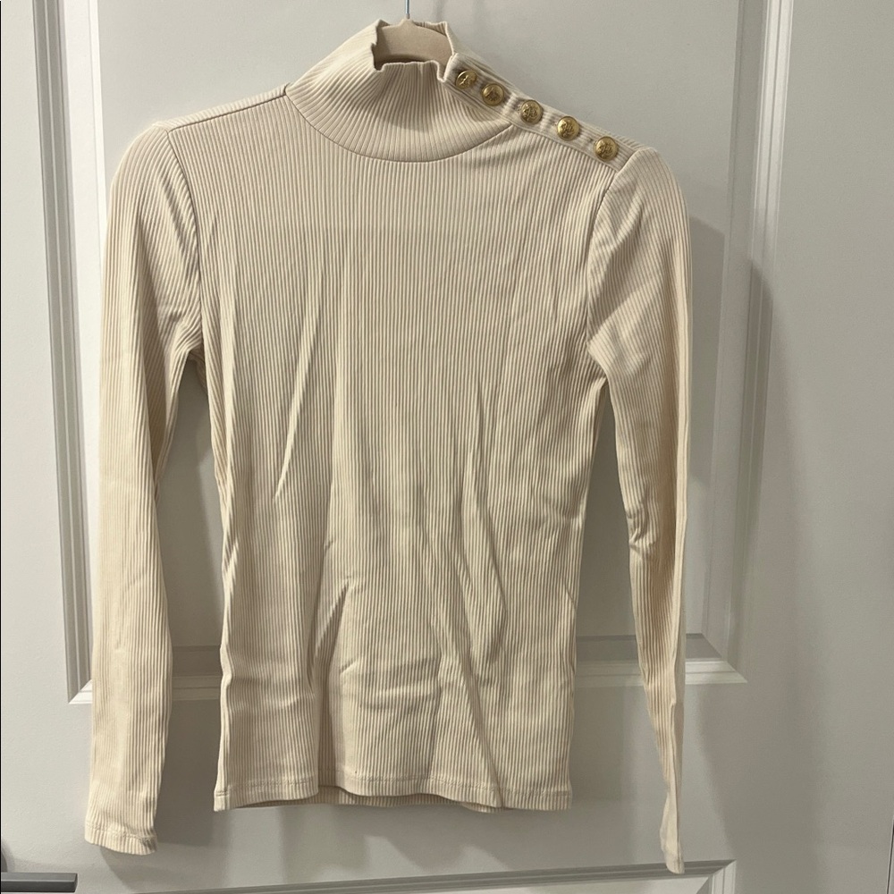 J Crew Women’s Elegant Cream Button-Detail Top XS